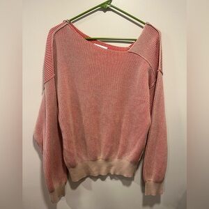 Wide neck sweater, line and dot